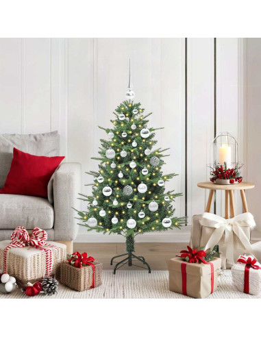 Albero di Natale Artificiale Pre-illuminato con Set di Palline