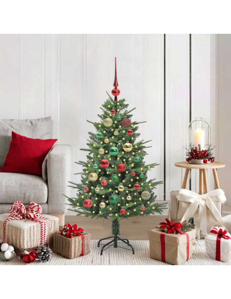 Albero di Natale Artificiale Pre-illuminato con Set di Palline