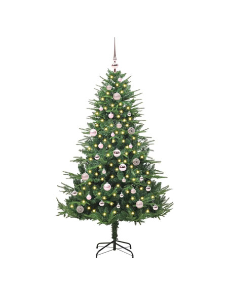 Albero di Natale Artificiale Pre-illuminato con Set di Palline