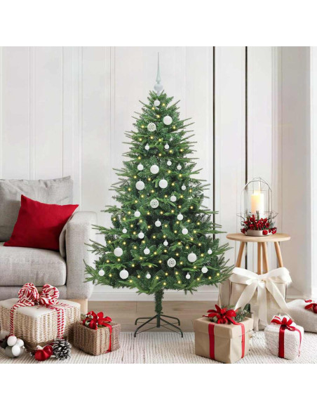 Albero di Natale Artificiale Pre-illuminato con Set di Palline