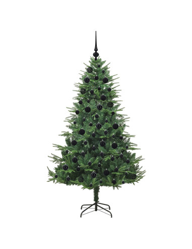 Albero di Natale Artificiale Pre-illuminato con Set di Palline