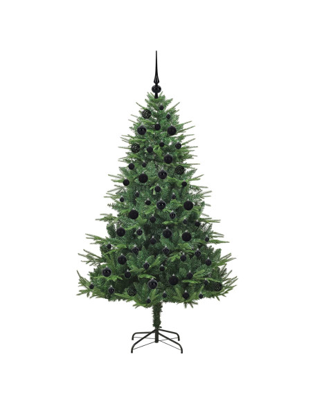 Albero di Natale Artificiale Pre-illuminato con Set di Palline