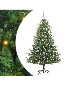 Albero di Natale Artificiale Pre-illuminato con Set di Palline 2