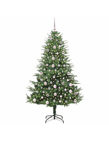 Albero di Natale Artificiale Pre-illuminato con Set di Palline