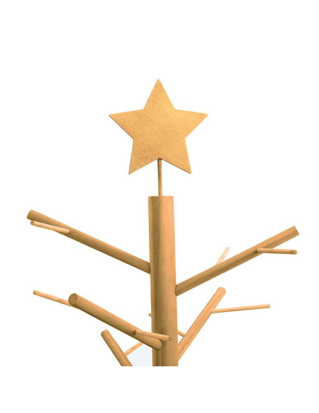 Albero di Natale in legno con supporto Marrone 180 cm