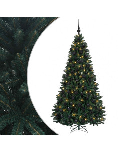 Albero di Natale artificiale verde scuro con palline 210 cm
