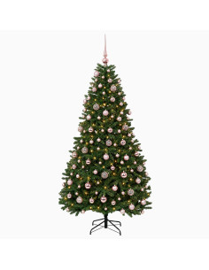 Albero di Natale artificiale verde medio con palline 210 cm 2