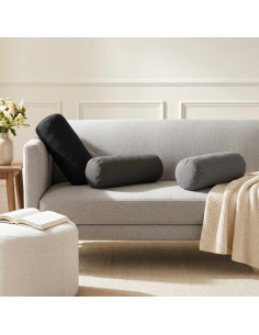 Cuscino con cuscino HEERLEN 2 pz Grigio Chiaro Tessuto