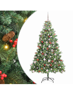 Albero di Natale artificiale 300 LED Bianco caldo PVC e Metallo 2