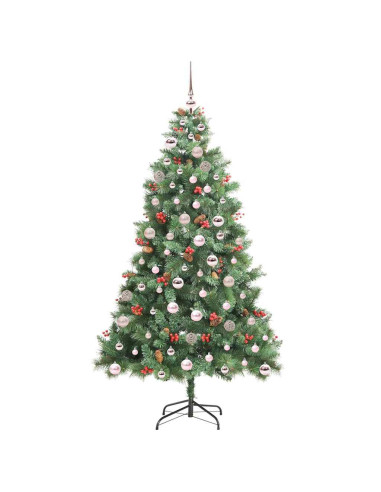 Albero di Natale artificiale 300 LED Bianco caldo PVC e Metallo