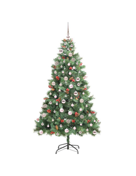 Albero di Natale artificiale 300 LED Bianco caldo PVC e Metallo