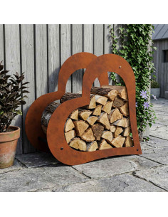 Portalegna 41 x 40 x 20 cm Acciaio Corten Ruggine
