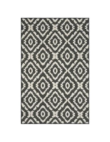 Tappeto da Area Naturale e Nero 200 x 290 cm PET