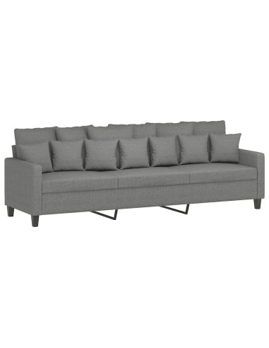 Divano a 3 Posti Grigio Scuro 210 cm in Tessuto