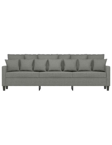 Divano a 3 Posti Grigio Scuro 210 cm in Tessuto