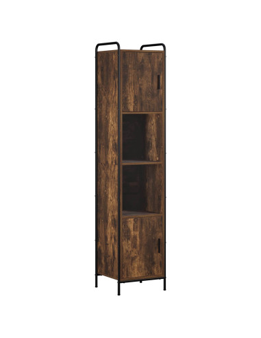 Set di Armadi da Bagno 4 pz Rovere Fumo 40 x 36 x 181 cm