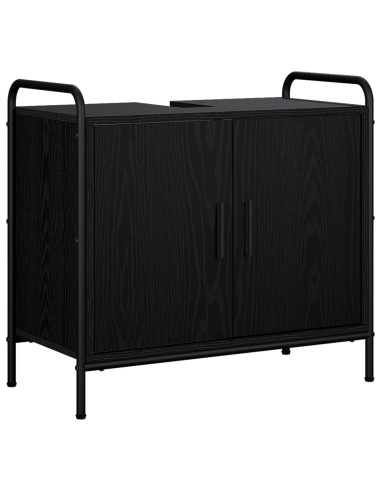 Set di Armadi da Bagno 2 pz Rovere Nero 65,5 x 34 x 61 cm