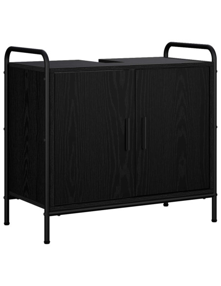 Set di Armadi da Bagno 2 pz Rovere Nero 65,5 x 34 x 61 cm