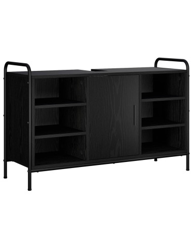 Set di Armadi da Bagno 2 pz Rovere Nero 65,5 x 34 x 61 cm