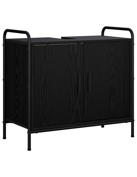 Set di Armadi da Bagno 3 pz Rovere Nero 40 x 36 x 181 cm