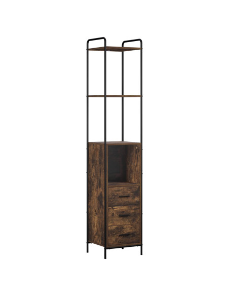 Set di Armadi da Bagno 3 pz Rovere Fumo 40 x 36 x 200,5 cm