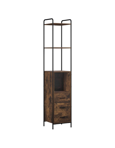 Set di Armadi da Bagno 3 pz Rovere Fumo 40 x 36 x 200,5 cm