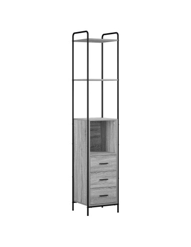 Set di Armadi da Bagno 3 pz Sonoma grigio 40 x 36 x 200,5 cm