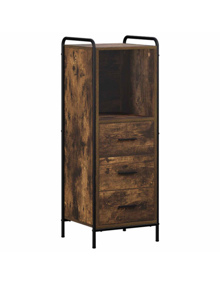 Set di Armadi da Bagno 4 pz Rovere Fumo 40 x 36 x 181 cm