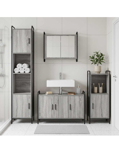 Set di Armadi da Bagno 3 pz Sonoma grigio 40 x 36 x 99,5 cm
