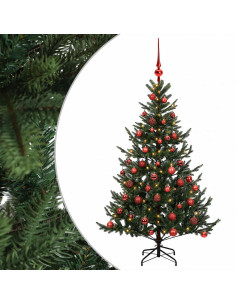 Albero di Natale artificiale con palline 150 cm 150 LED