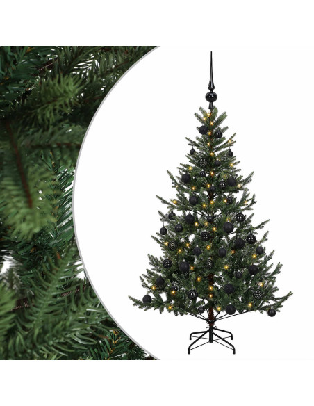 Albero di Natale artificiale con palline 150 cm 150 LED