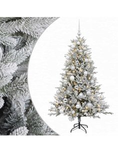 Albero di Natale artificiale con palline 120 cm 150 LED