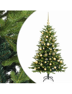 Albero di Natale artificiale con palline 120 cm 150 LED