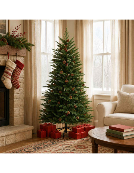 Albero di Natale Artificiale con Rami Pieghevoli 150 cm