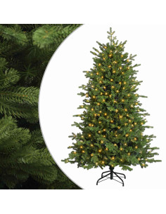 Albero di Natale Artificiale con Rami Pieghevoli 210 cm 300 LED