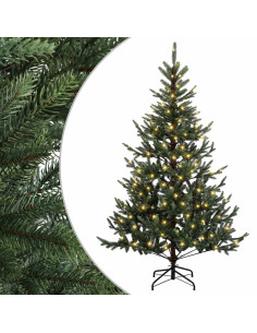 Albero di Natale Artificiale con Rami Pieghevoli 150 cm 150 LED