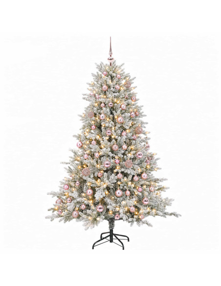 Albero di Natale Artificiale con Palline 180 cm 300 LED