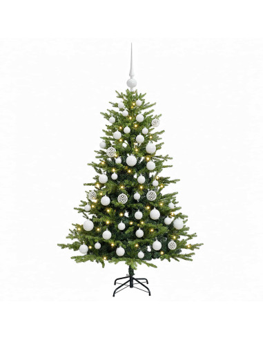 Albero di Natale Artificiale con Palline 120 cm 150 LED