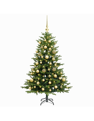 Albero di Natale artificiale con palline 120 cm 150 LED