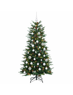 Albero di Natale artificiale con palline 150 cm 150 LED 2