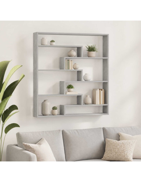 Scaffale da parete Grigio Cemento 103 x 17 x 102 cm
