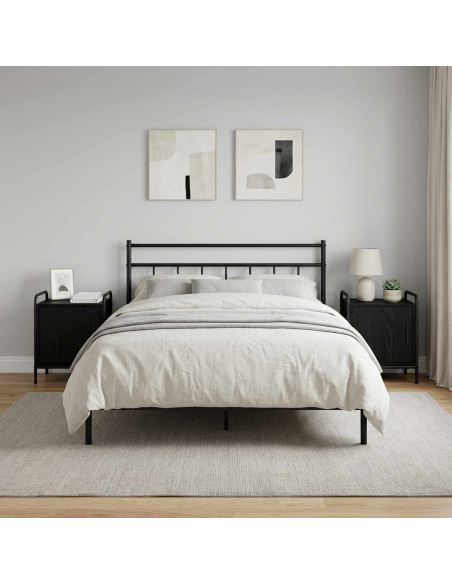 Armadio da Notte 2 pz Rovere Nero 40 x 30 x 50 cm
