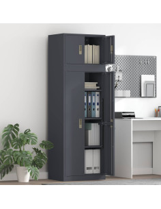 Armadio 2 pz Antracite 60 x 40 x 180 cm Acciaio Bloccabile