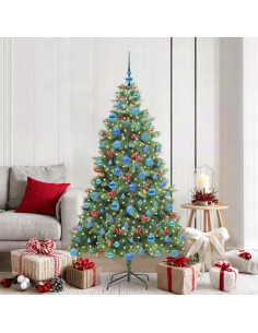 Albero di Natale artificiale 300 LED Bianco caldo PVC e Metallo