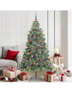 Albero di Natale artificiale 300 LED Bianco caldo PVC e Metallo