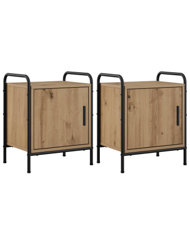 Armadio da Notte 2 pz Rovere Artigianale 40 x 30 x 50 cm