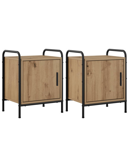 Armadio da Notte 2 pz Rovere Artigianale 40 x 30 x 50 cm