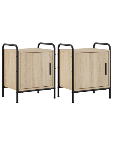 Armadio da Notte 2 pz Rovere Sonoma 40 x 30 x 50 cm
