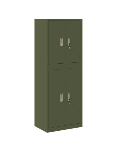 Armadio 2 pz Verde Oliva 60 x 40 x 160 cm Acciaio Bloccabile