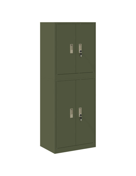 Armadio 2 pz Verde Oliva 60 x 40 x 160 cm Acciaio Bloccabile